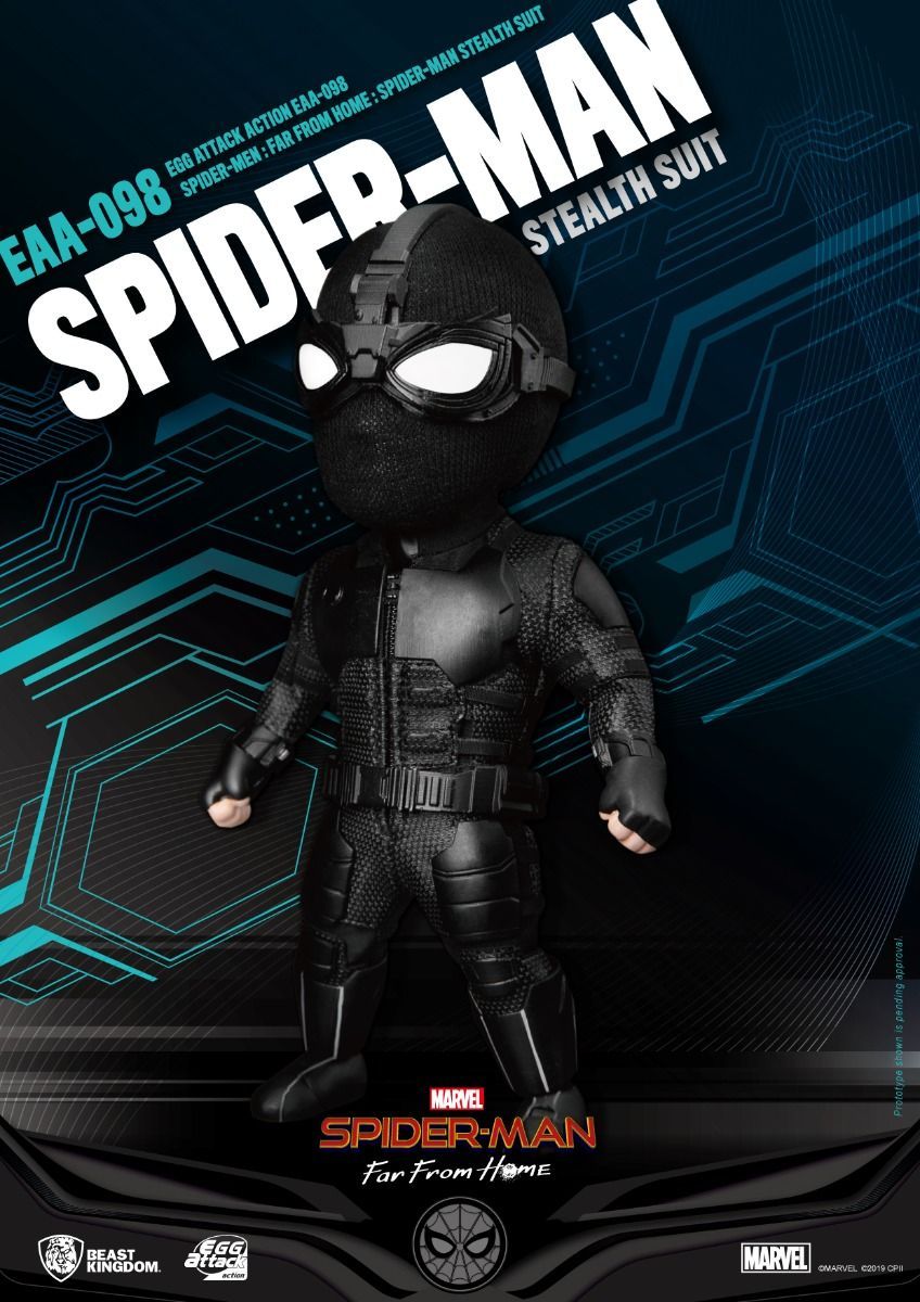 MARVEL - Spider Man Stealth Suit Action Figure - Egg Attack