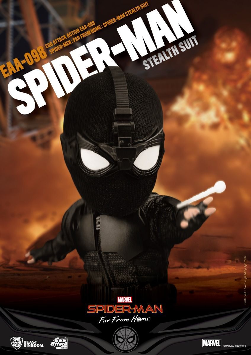 MARVEL - Spider Man Stealth Suit Action Figure - Egg Attack