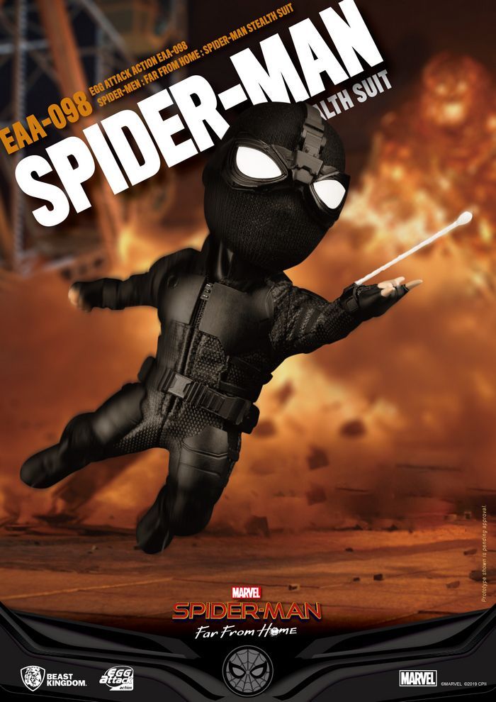 MARVEL - Spider Man Stealth Suit Action Figure - Egg Attack