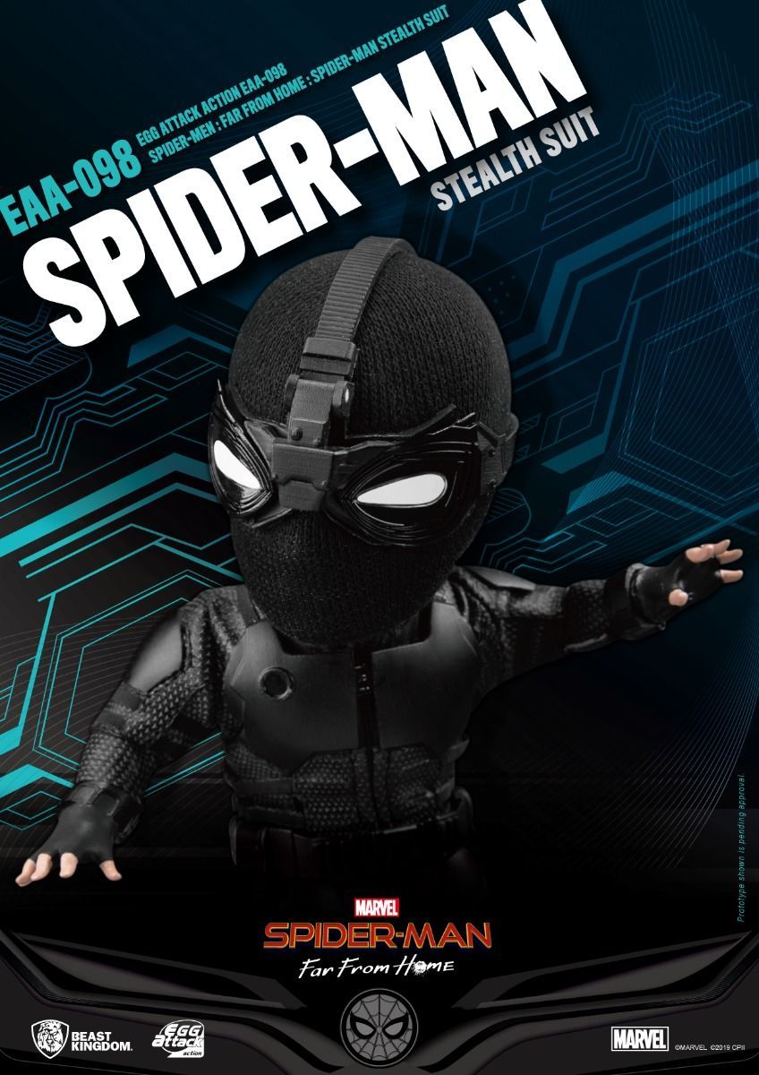 MARVEL - Spider Man Stealth Suit Action Figure - Egg Attack