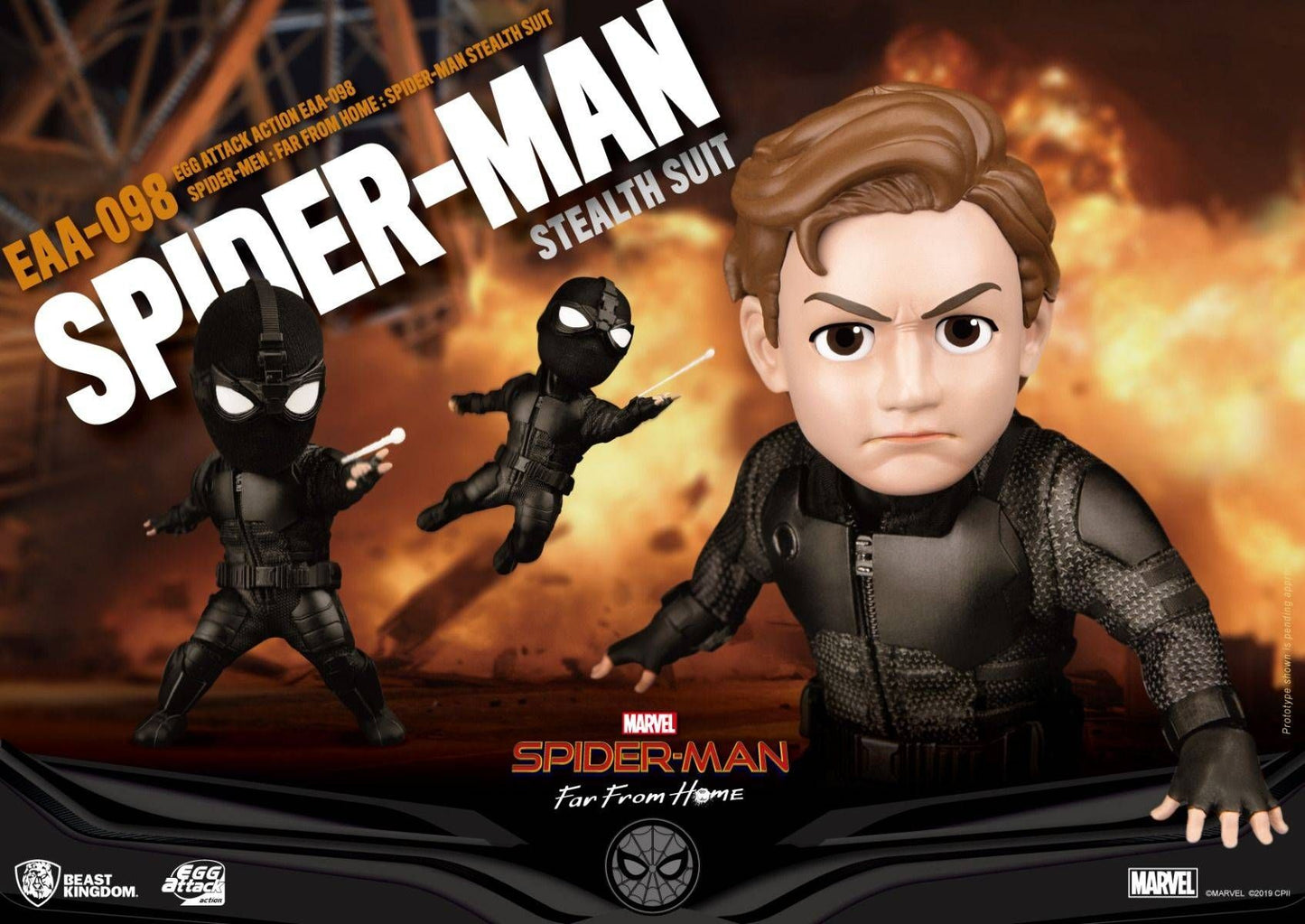 MARVEL - Spider Man Stealth Suit Action Figure - Egg Attack