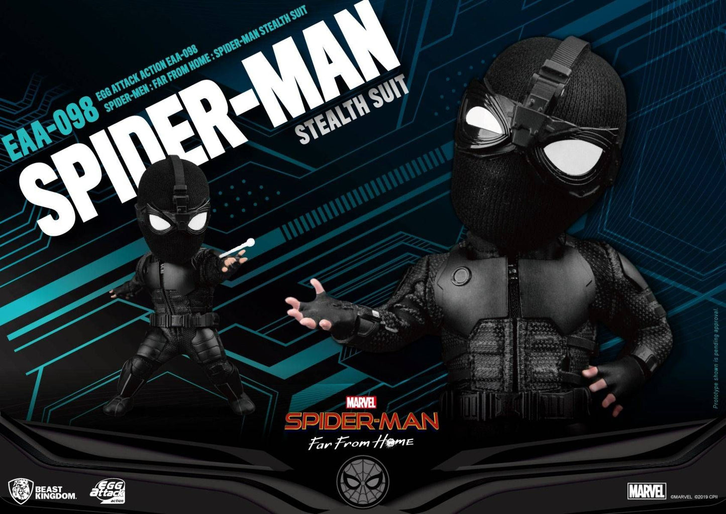 MARVEL - Spider Man Stealth Suit Action Figure - Egg Attack